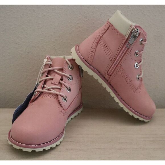 Timberland Toddler Girls' Sz 8M Light Pink Nubuck Pokey Pine 6" Side Zip Boots - Picture 5 of 14